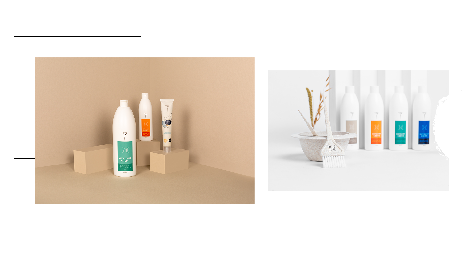 tubes de crèmes oxydantes ainsi que le nécessaire pour l'appliquer