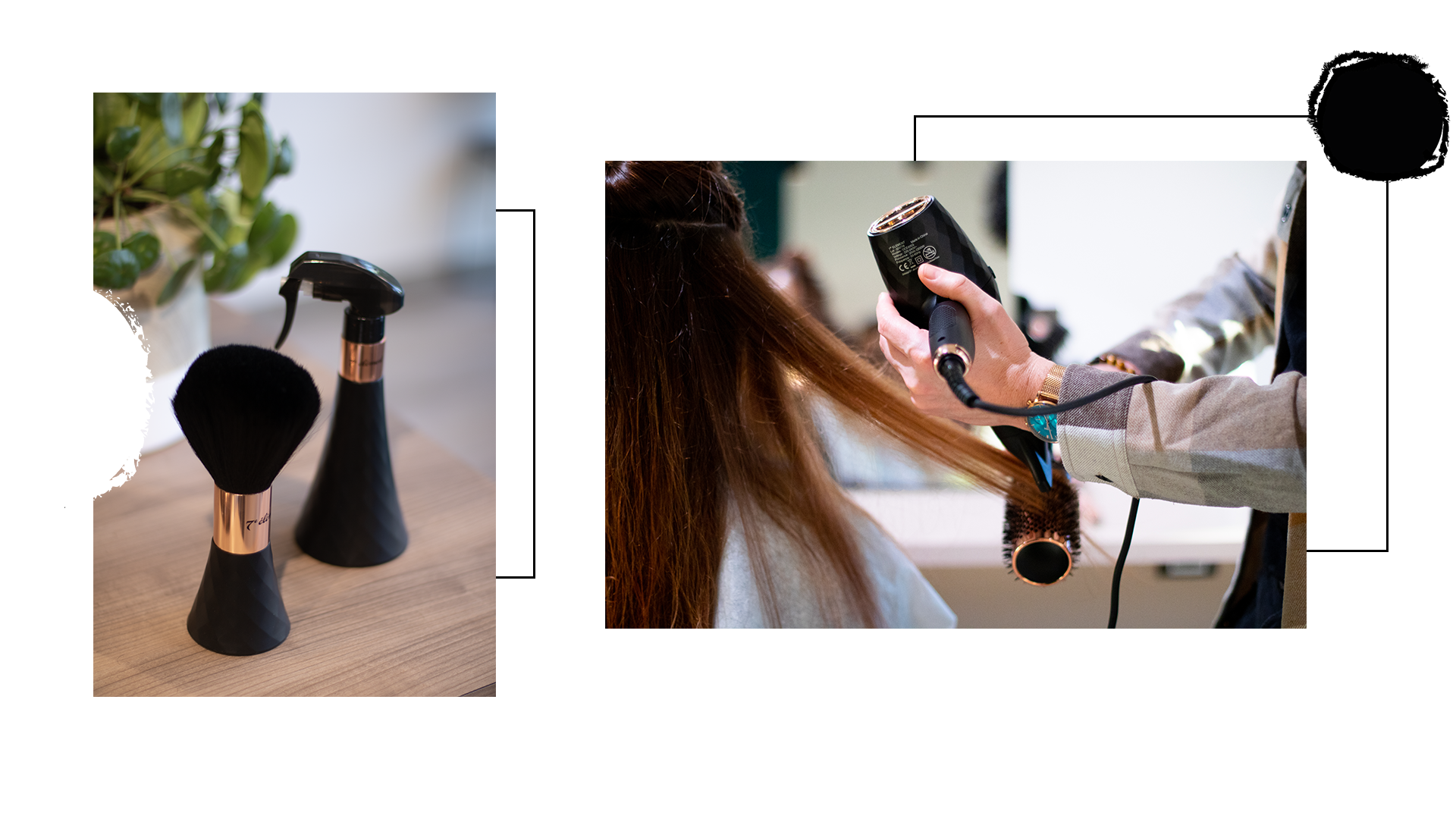 accessoires et brosse en activité